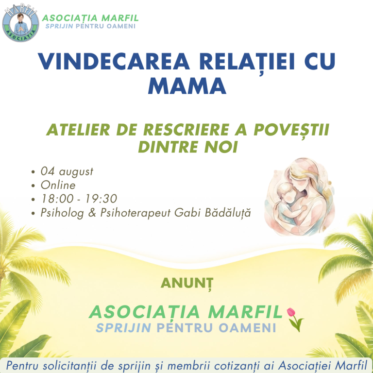 ANUNȚ: Atelier de rescriere a relației cu mama